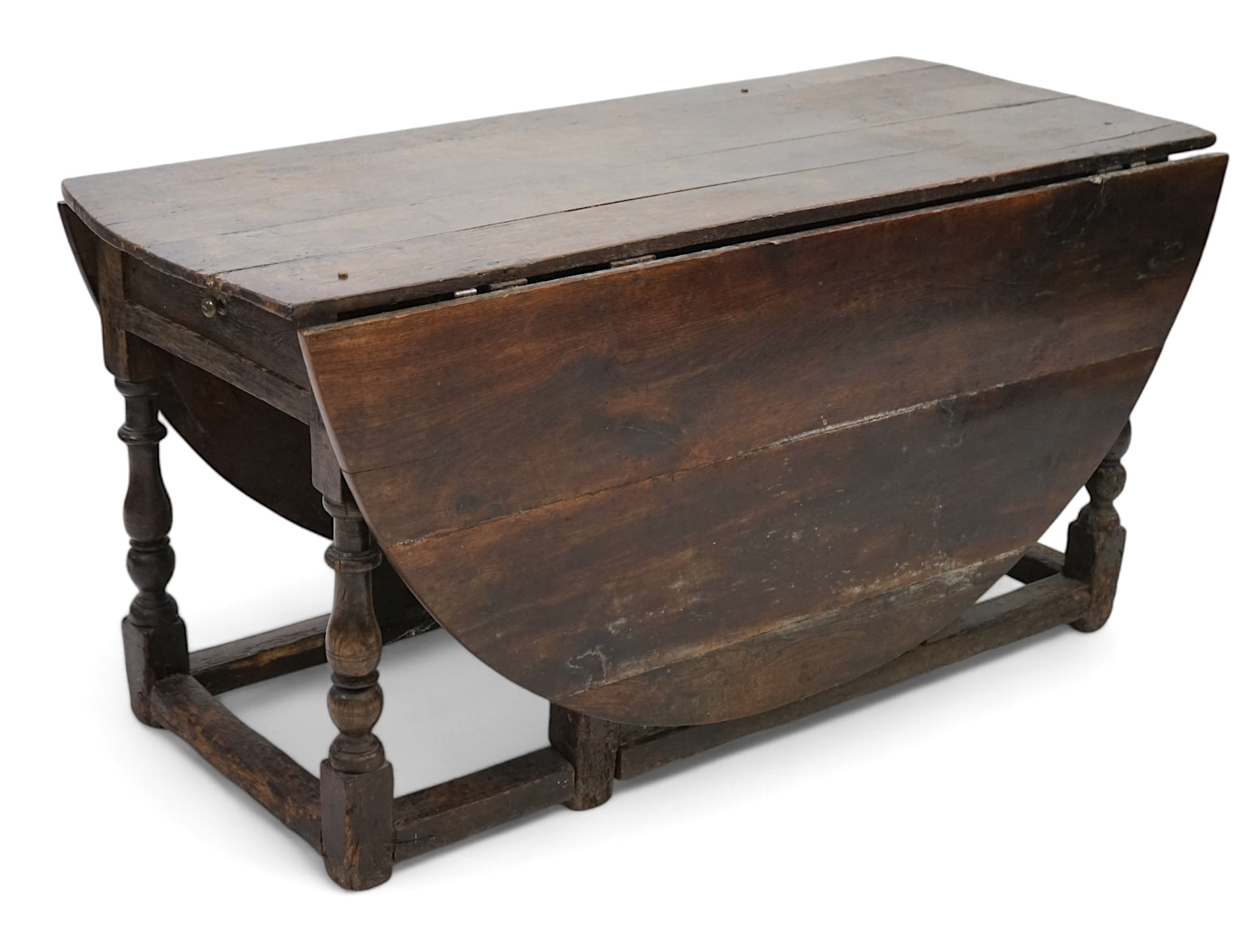 A 17th century and later oak gateleg table